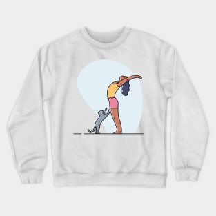 YOGA WITH CAT ILLUSTRATION Crewneck Sweatshirt